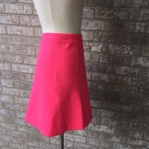 J Crew Lined Zip Bell A-Line Neon Pink Skirt 4🌸 - Picture 3 of 5